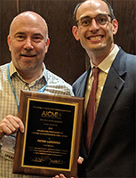 Pete receiving 2024 Award for Innovation in Education from the Educational Division of the American Institute of Chemical Engineers.