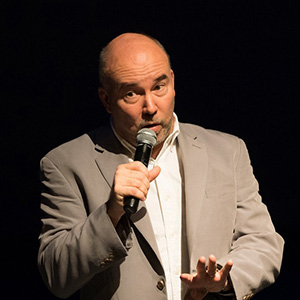 Pete performing stand-up comedy in Washington DC